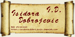 Isidora Dobrojević vizit kartica